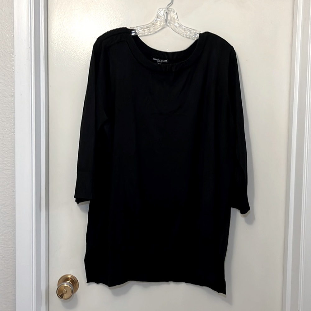 Cable & Gauge 3/4 sleeve boatneck sweater tunic size 2X